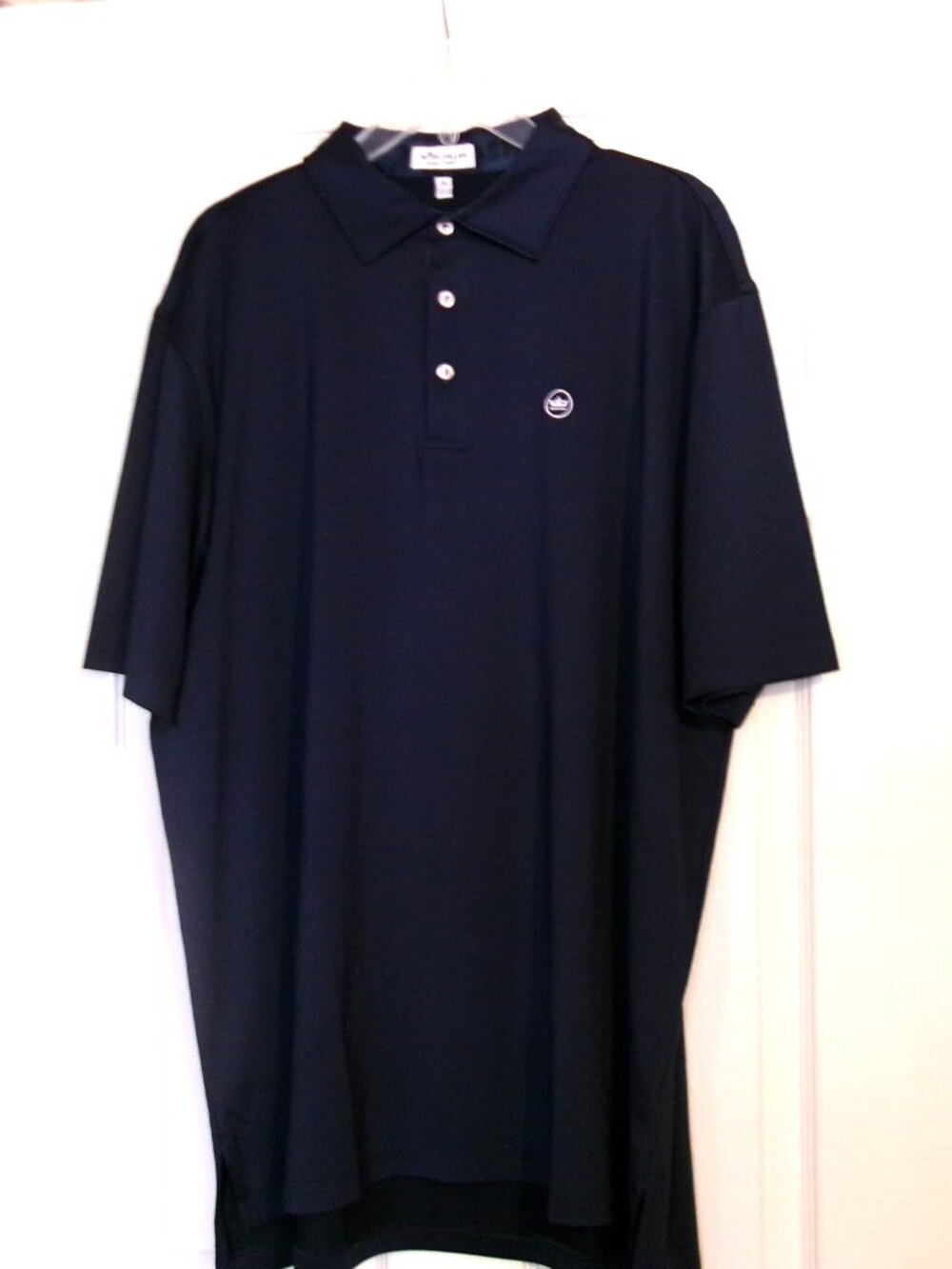 PETER MILLAR SUMMER COMFORT Navy Short Sleeve Polo With Crown Logo Size XL